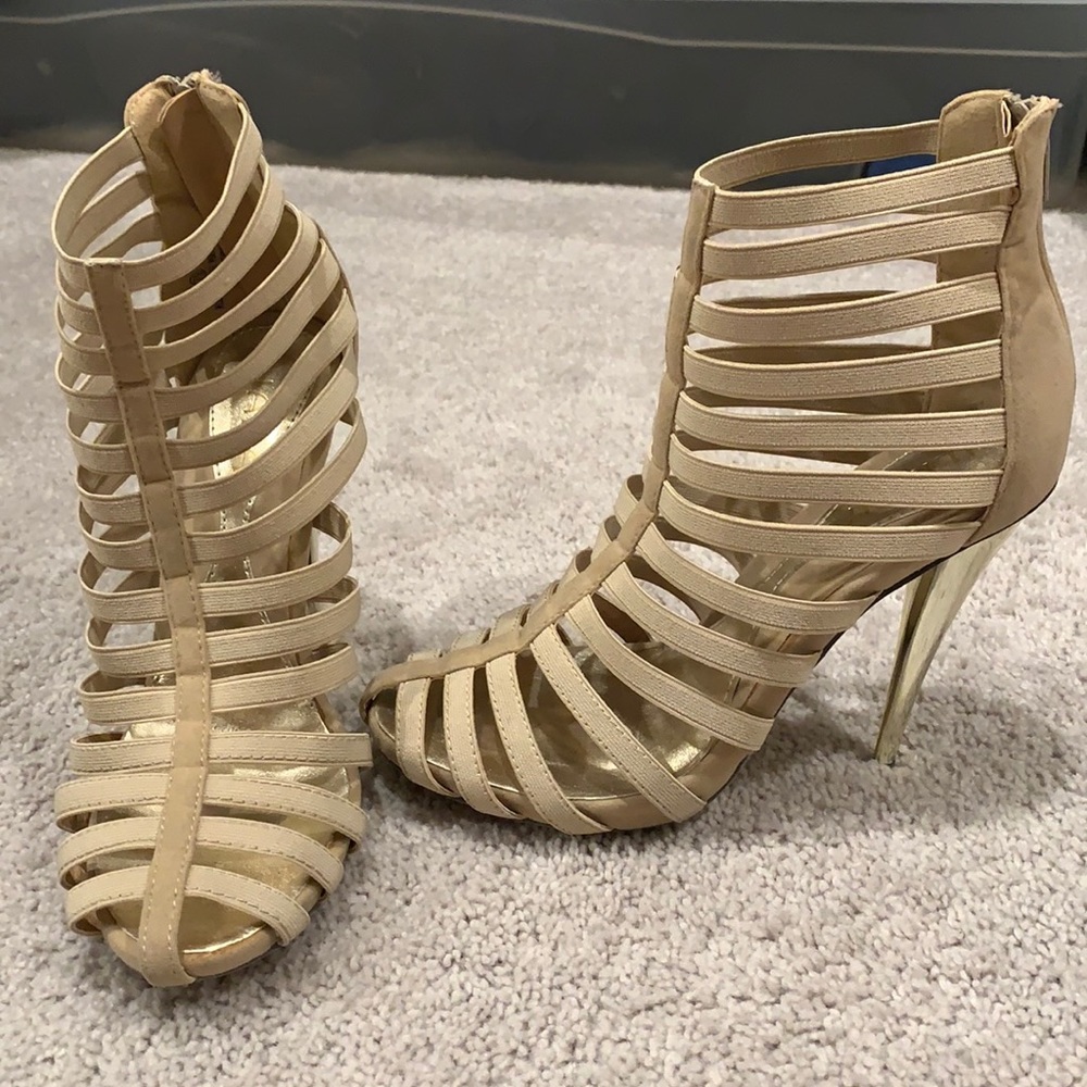 Nude Strappy Stilettos